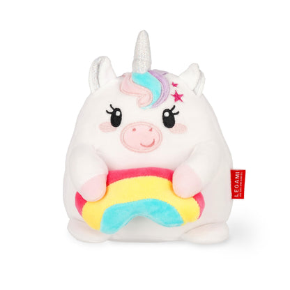 LEGAMI - Super Soft Plush Plush Unicorn Theme, Mini Size, with Personalised ID Card, Stands Alone, 14 x 15 x 12 cm