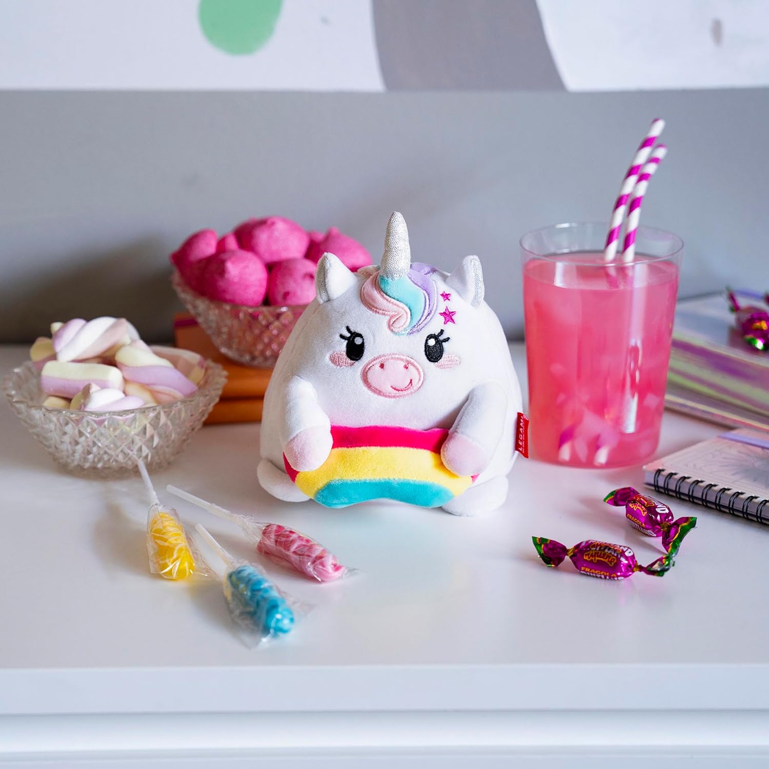 LEGAMI - Super Soft Plush Plush Unicorn Theme, Mini Size, with Personalised ID Card, Stands Alone, 14 x 15 x 12 cm