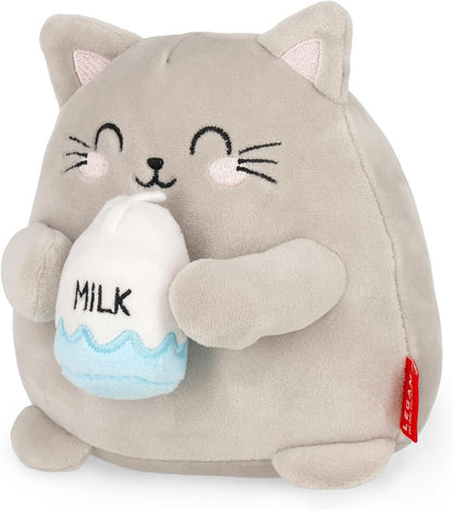 LEGAMI - Super Soft Plush Plush Kitty Theme, Mini Size, with Personalised ID Card, Stands Alone, 14 x 15 x 12 cm, Grey