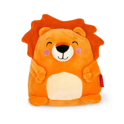 LEGAMI - Super Soft Plush Plush, Lion Theme, Mini Size, with Personalised ID Card, Stands Alone, 14 x 15 x 12 cm, Orange