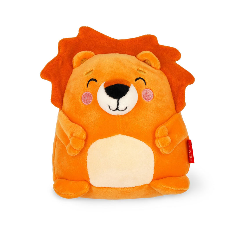LEGAMI - Super Soft Plush Plush, Lion Theme, Mini Size, with Personalised ID Card, Stands Alone, 14 x 15 x 12 cm, Orange