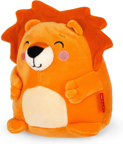 LEGAMI - Super Soft Plush Plush, Lion Theme, Mini Size, with Personalised ID Card, Stands Alone, 14 x 15 x 12 cm, Orange