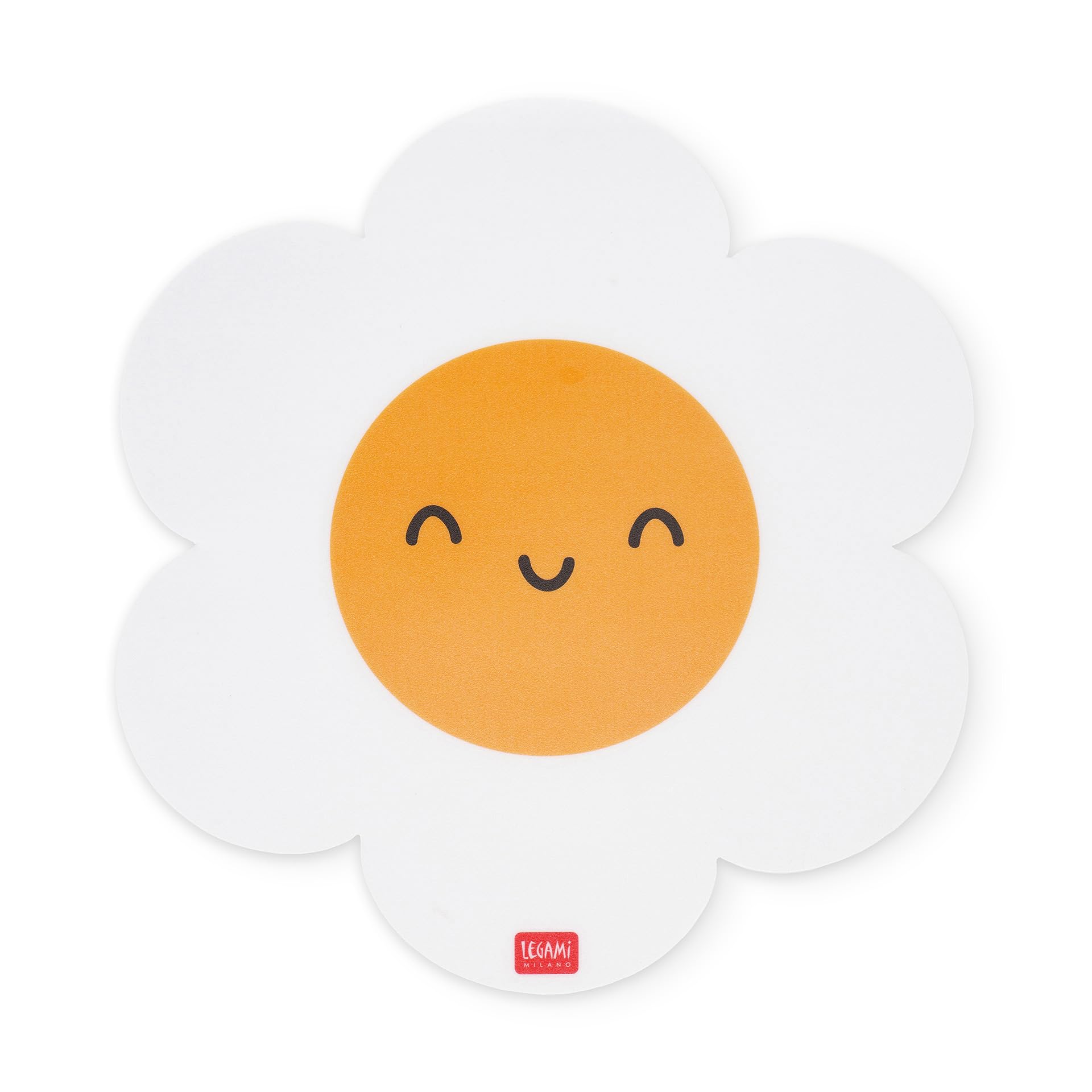LEGAMI - Mouse Mat Mouse Mat with Dust and Anti-Glare PVC Surface, Non-Slip Rubber Base, Daisy Motif, 8.8 x 9.2 Inch