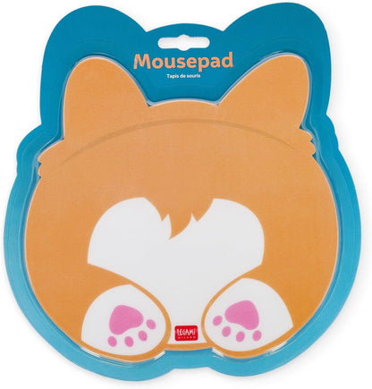 LEGAMI - Mousepad, Mouse Mat with Dust and Anti-Glare PVC Surface, Non-Slip Rubber Base, Corgi Motif, 8.8 x 9.2 Inch