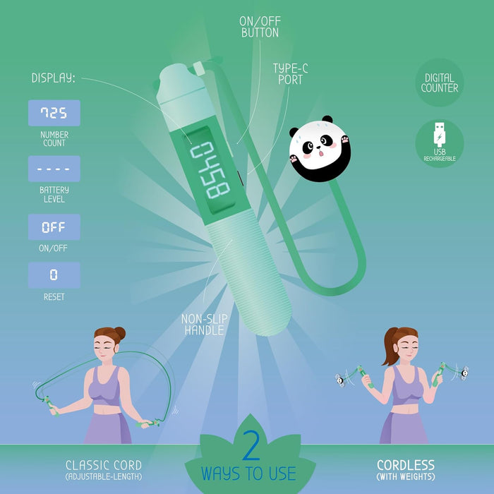 Legami, Unisex Adult Skipping Rope, Green, Regular