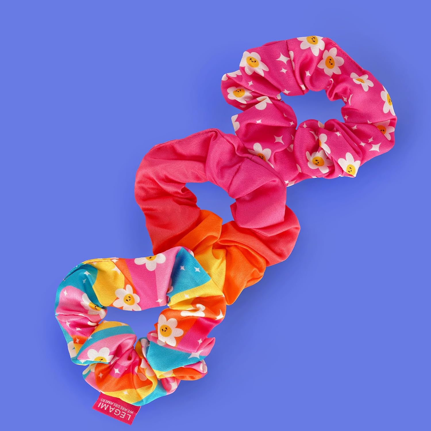 Legami Set Of 3 Hair Scrunchies - Hair We Are! - Daisy