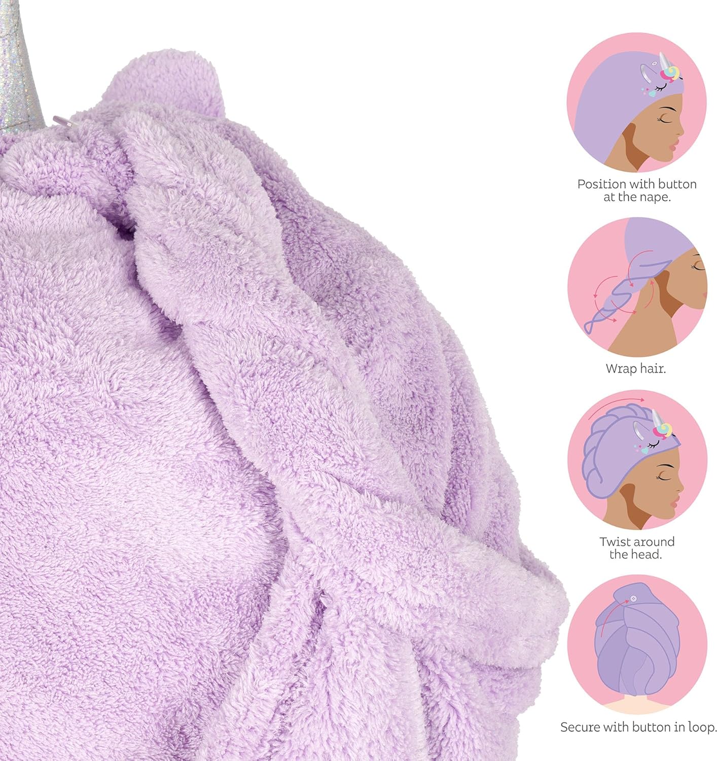 Legami Hair Turban Towel - Love My Hair - Unicorn
