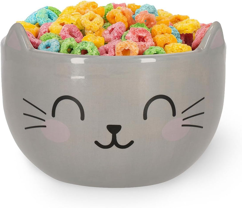 Legami - Stoneware Mug for Cereals Good Morning! Kitty Theme, Breakfast Cup, Microwave-Safe, Dishwasher Safe, Capacity up to 400 ml, 12 x 9 cm
