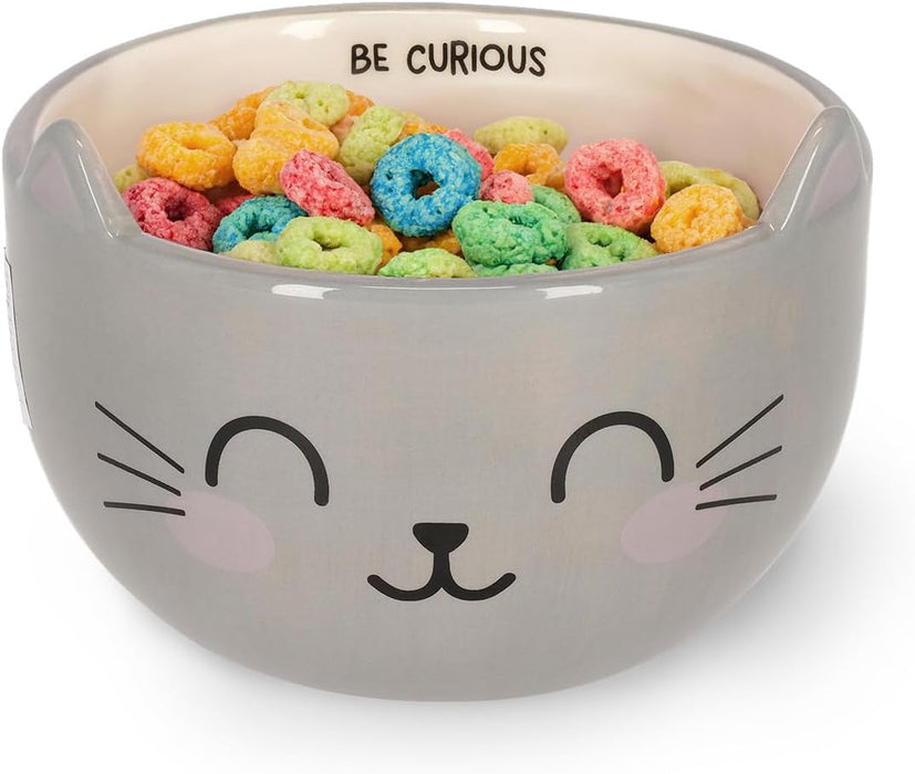 Legami - Stoneware Mug for Cereals Good Morning! Kitty Theme, Breakfast Cup, Microwave-Safe, Dishwasher Safe, Capacity up to 400 ml, 12 x 9 cm