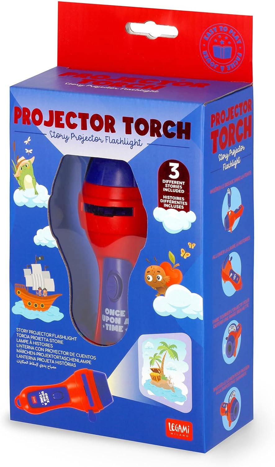 Legami Story Projector Flashlight - Once Upon A Time - Red