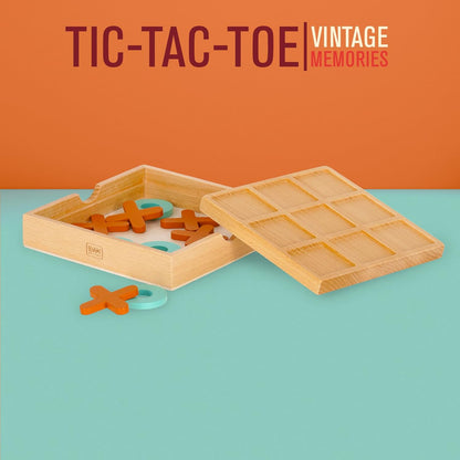 Legami - Tic-Tac-Toe Trio with 10 Tiles, Game Guide with Instructions Included, Beech Wood Board, MDF Tiles, Case Included, 14 x 14 x 2.8 cm
