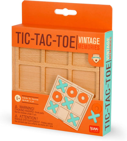 Legami - Tic-Tac-Toe Trio with 10 Tiles, Game Guide with Instructions Included, Beech Wood Board, MDF Tiles, Case Included, 14 x 14 x 2.8 cm