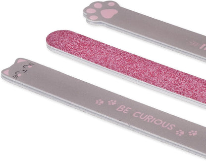 Legami - Set of 3 Nail Files - Kitty Nails Before Males, 3 Files for Shortening, Filing and Shaping All Types of Nails for a Precise Manicure - 2 x 18 cm