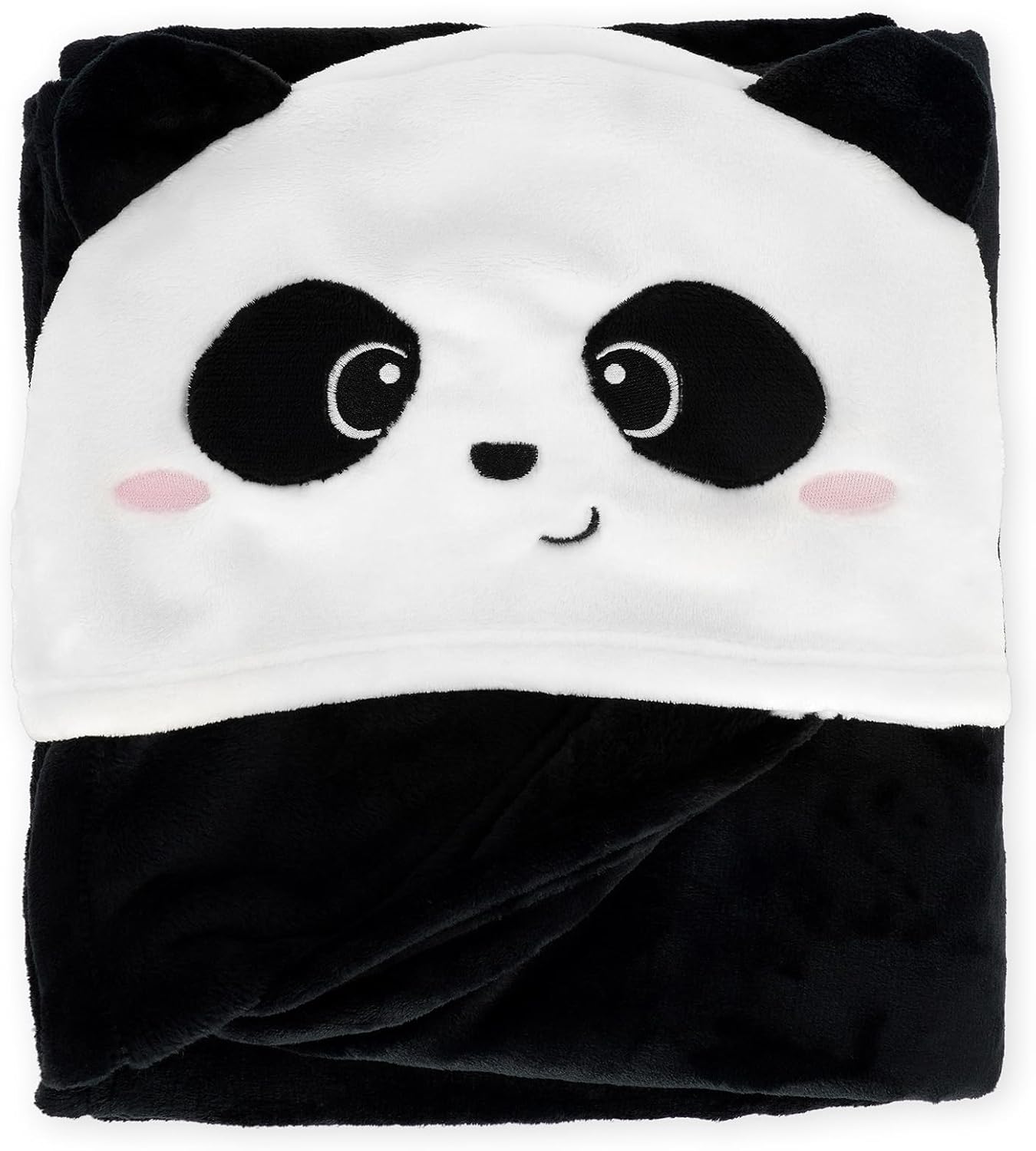 LEGAMI - Cosy Hugs Panda Hooded Blanket with Hand Warmer Pockets and Hood, Polyester Blanket, Button Closure, 150 x 125 cm