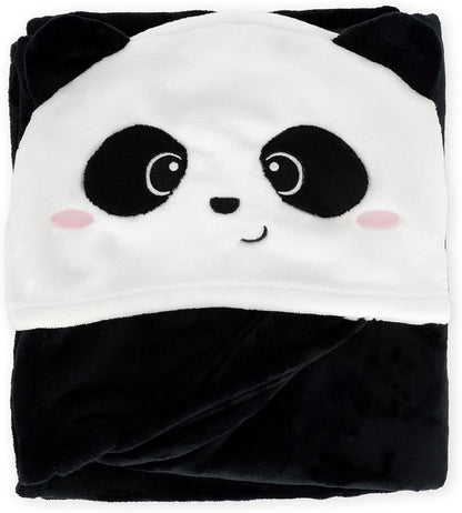 LEGAMI - Cosy Hugs Panda Hooded Blanket with Hand Warmer Pockets and Hood, Polyester Blanket, Button Closure, 150 x 125 cm