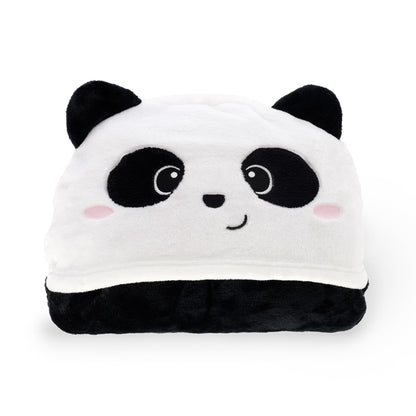 LEGAMI - Cosy Hugs Panda Hooded Blanket with Hand Warmer Pockets and Hood, Polyester Blanket, Button Closure, 150 x 125 cm