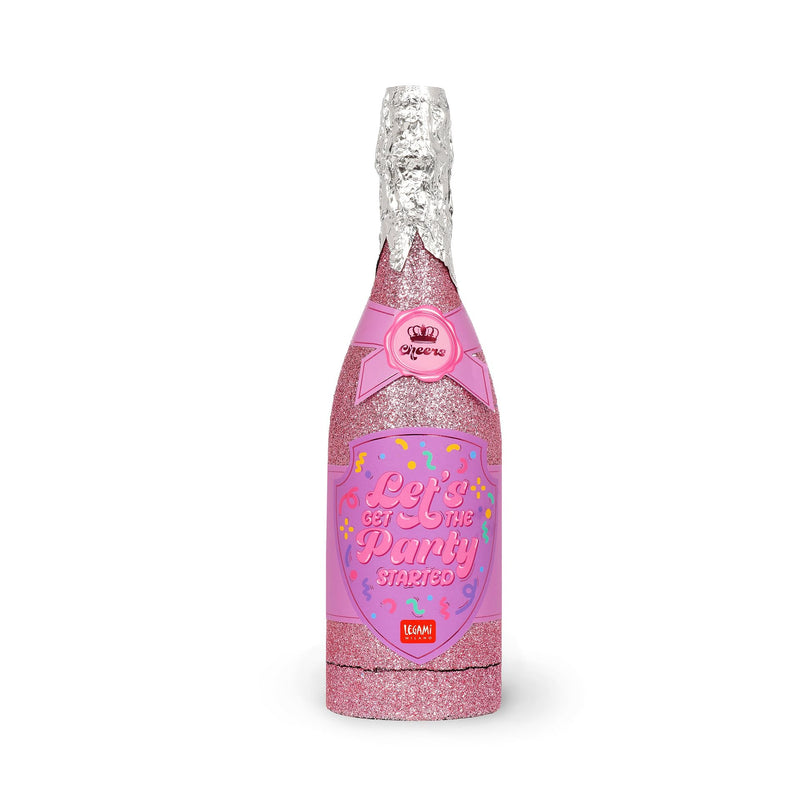 Legami - Maxi Bottle Party Popper, Bottle Sparacoriandoli, Pink Colour, Product with Subpressure Content, Multicoloured Paper Confetti