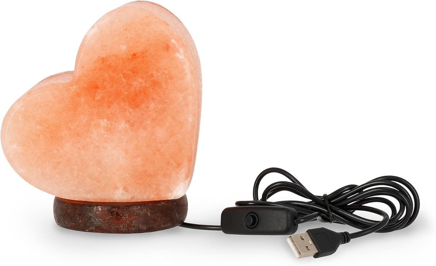 Legami - Salt lamp, chromotherapy, heart shape, luminous effect, warm white light, 100 pure natural Himalayan salt, 11 x 12 x 7.5 cm