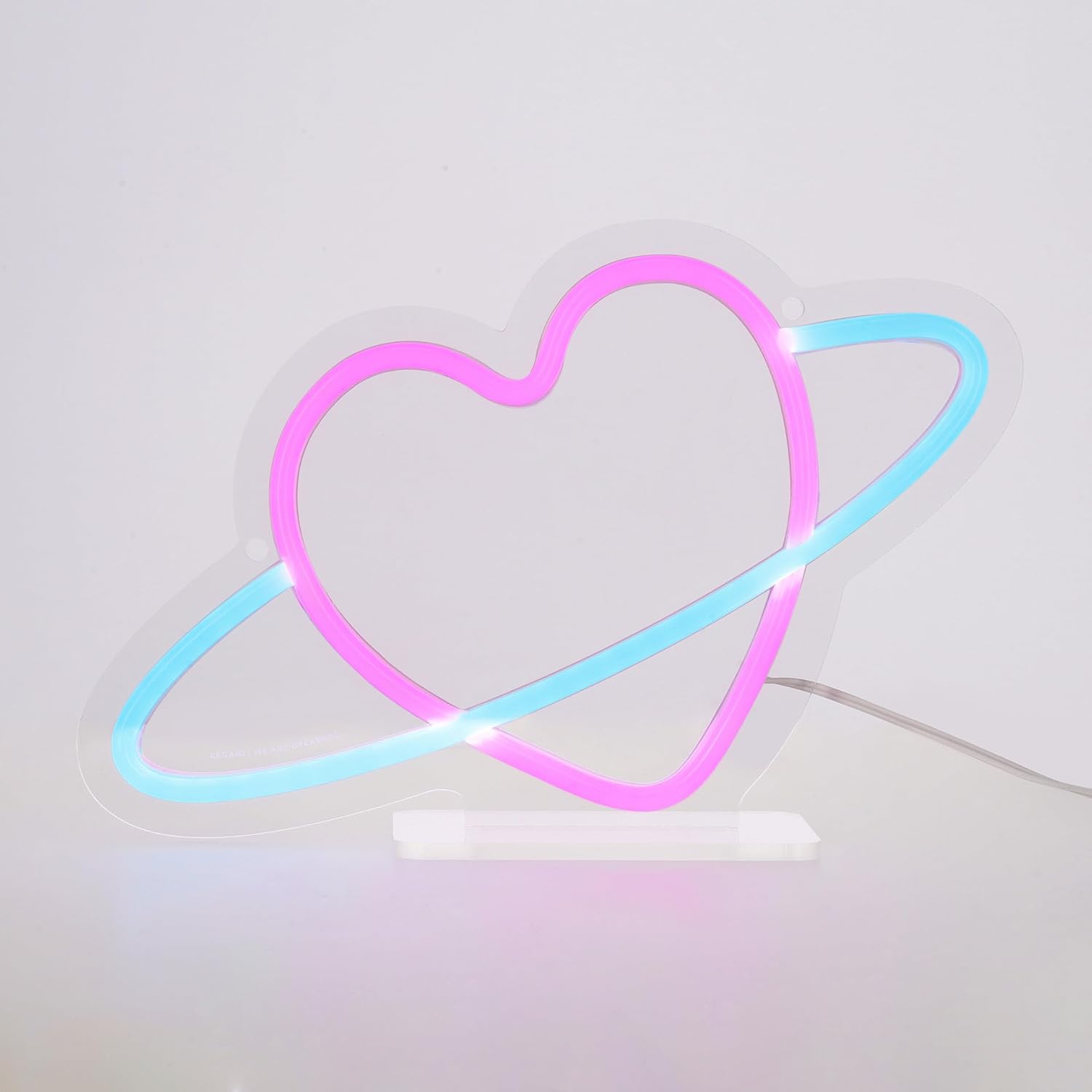 Legami Neon Effect LED Light Up Sign Home Decoration Saturn 27 x 17.5 x 8 cm