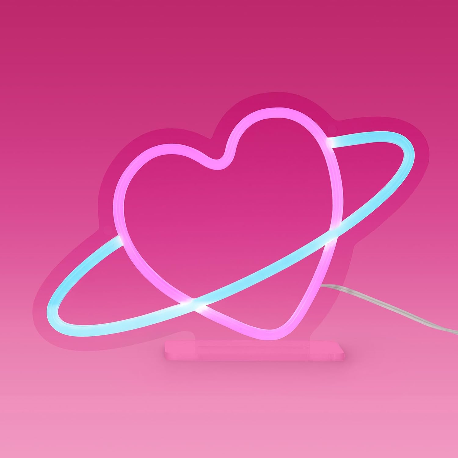 Legami Neon Effect LED Light Up Sign Home Decoration Saturn 27 x 17.5 x 8 cm