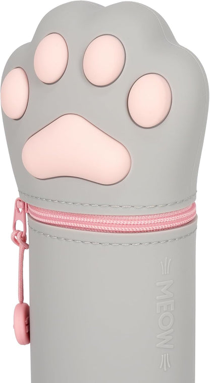 Legami – Kawaii School Pencil Case 2 in 1 Soft Silicone, Table Pen Holder, Zipper Closure, Pastel Pens Marker, H 18.5 cm