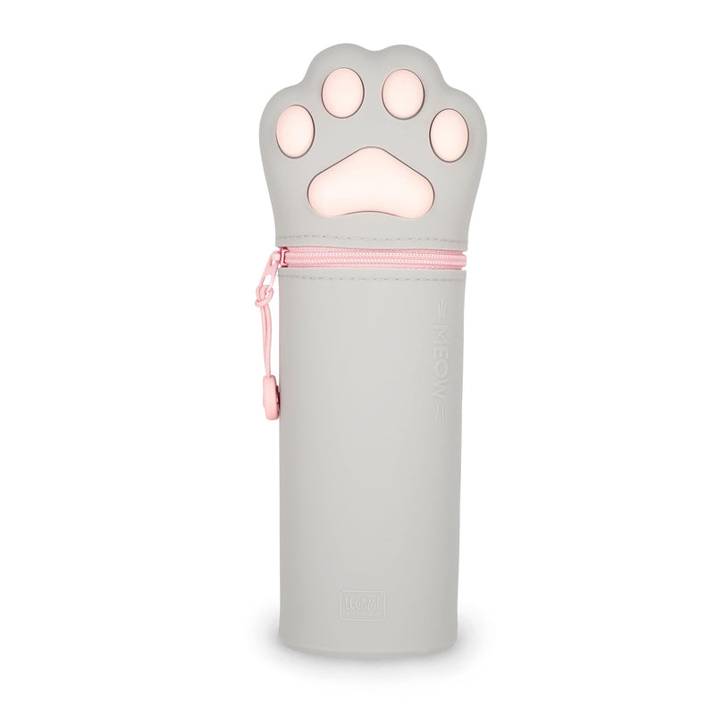 Legami – Kawaii School Pencil Case 2 in 1 Soft Silicone, Table Pen Holder, Zipper Closure, Pastel Pens Marker, H 18.5 cm