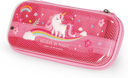 Legami - Wonderwow Pencil Case, 2 Compartments and Pen Holder Inside, Mesh Compartment, Zipper Closure, 23 x 11 x 5 cm