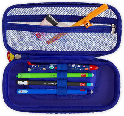 Legami - Wonderwow Pencil Case, 2 Compartments and Pen Holder Inside, Mesh Compartment, Zipper Closure, 23 x 11 x 5 cm