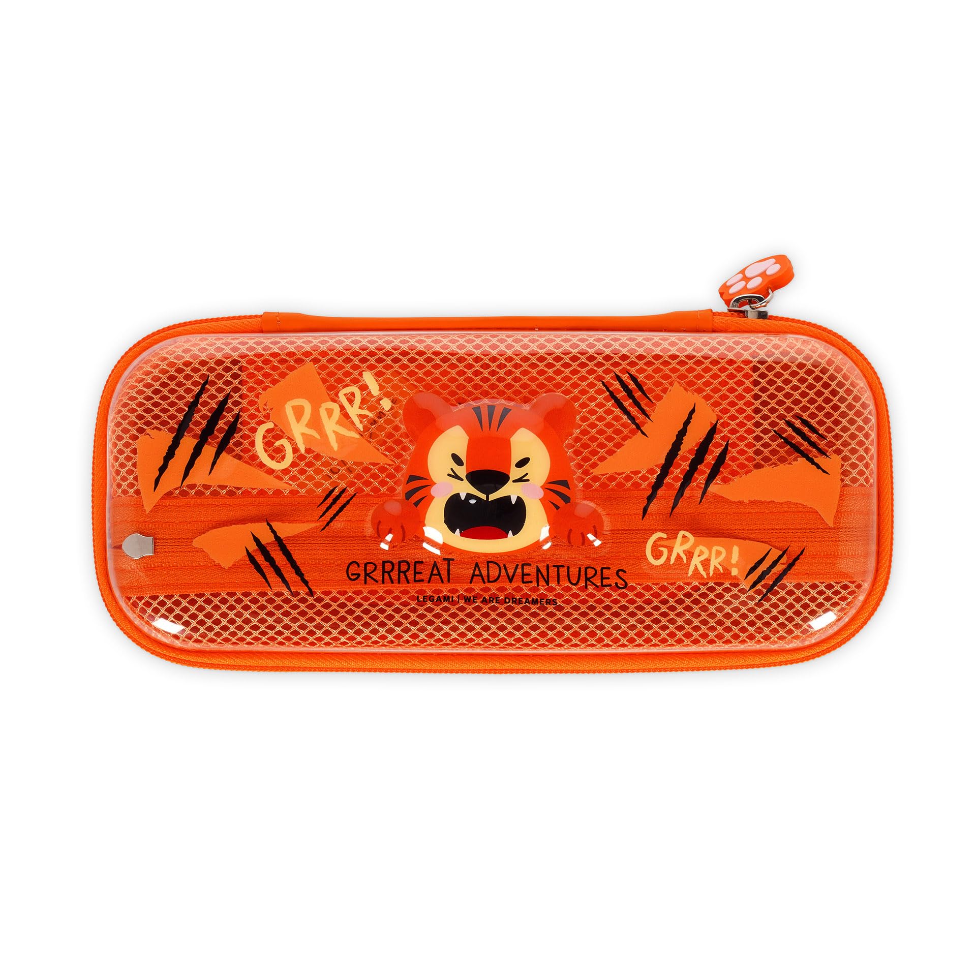 Legami - Wonderwow Pencil Case, 2 Compartments and Pen Holder Inside, Mesh Compartment, Zipper Closure, 23 x 11 x 5 cm