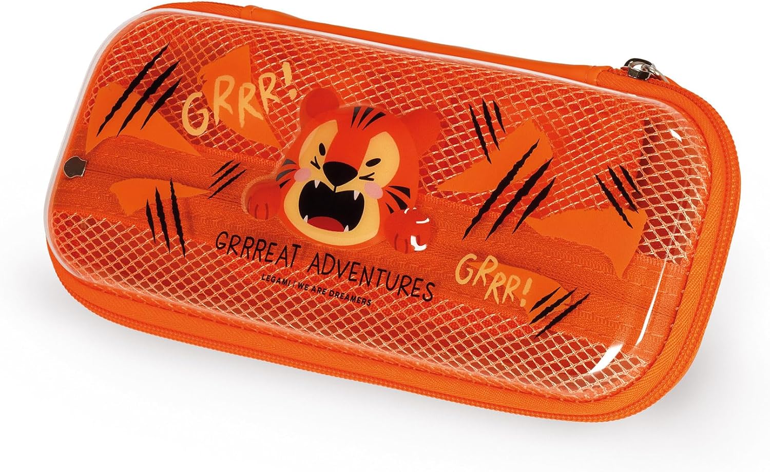 Legami - Wonderwow Pencil Case, 2 Compartments and Pen Holder Inside, Mesh Compartment, Zipper Closure, 23 x 11 x 5 cm