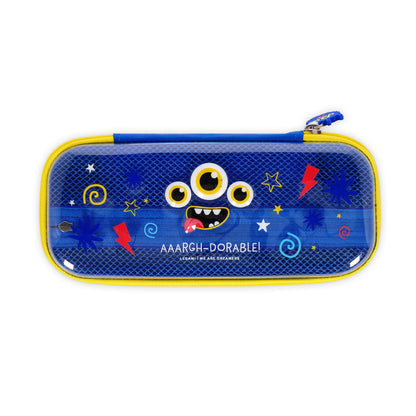 Legami - Wonderwow Monster Theme Pencil Case, 2 Compartments and Inner Pen Holder, Inner Compartment with Mesh Fabric, Zip Closure, 23 x 11 x 5 cm
