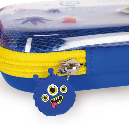 Legami - Wonderwow Monster Theme Pencil Case, 2 Compartments and Inner Pen Holder, Inner Compartment with Mesh Fabric, Zip Closure, 23 x 11 x 5 cm