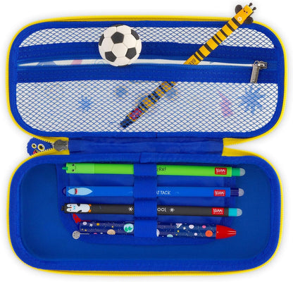 Legami - Wonderwow Monster Theme Pencil Case, 2 Compartments and Inner Pen Holder, Inner Compartment with Mesh Fabric, Zip Closure, 23 x 11 x 5 cm