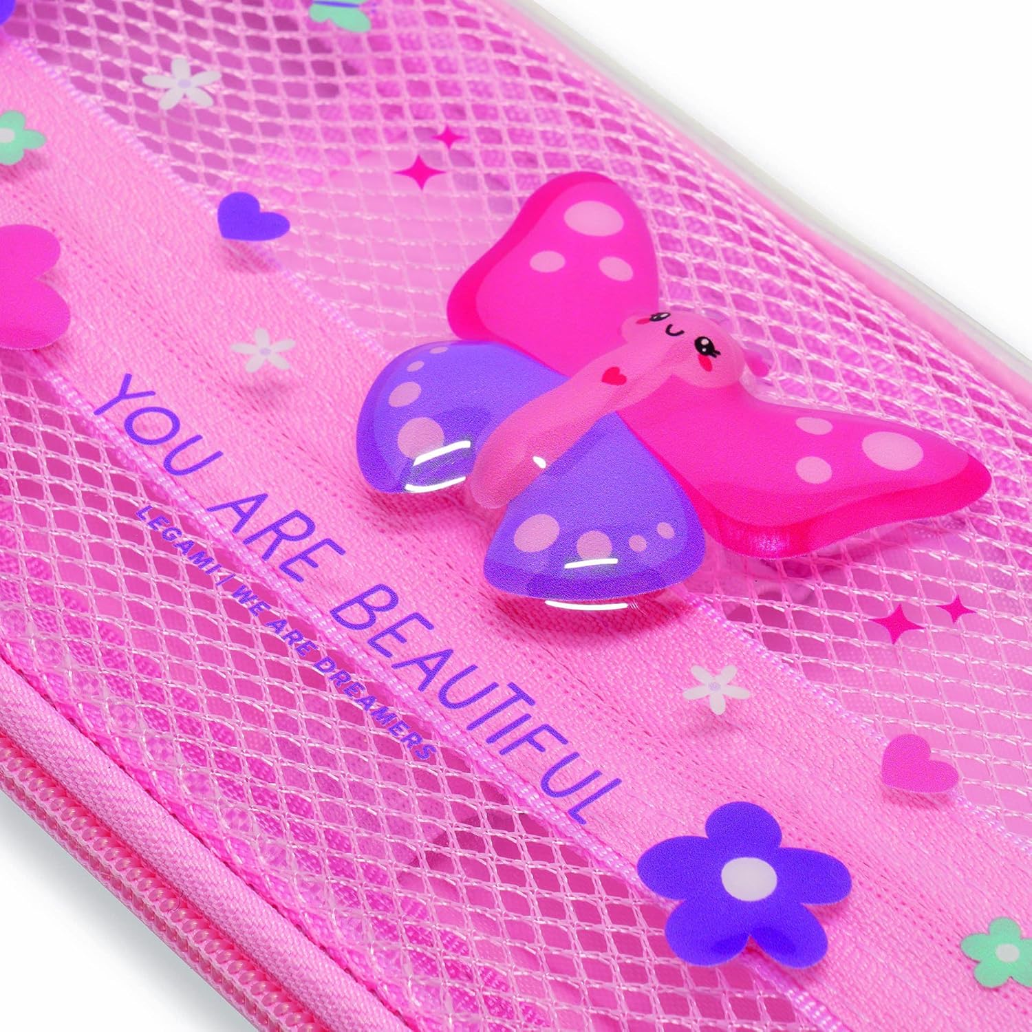 Legami - Wonderwow Pencil Case, 2 Compartments and Pen Holder Inside, Mesh Compartment, Zipper Closure, 23 x 11 x 5 cm