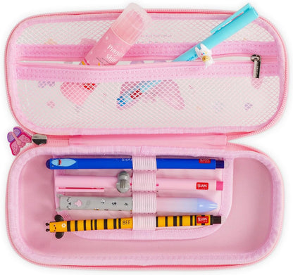 Legami - Wonderwow Pencil Case, 2 Compartments and Pen Holder Inside, Mesh Compartment, Zipper Closure, 23 x 11 x 5 cm