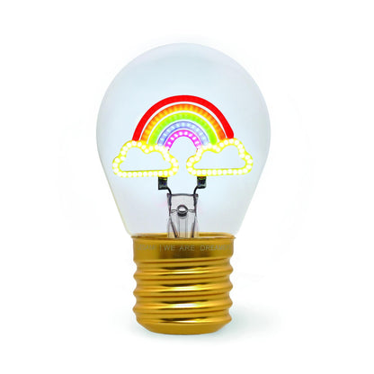Legami - Table Lamp in The Shape of a Bulb, Rechargeable with USB Cable, Wireless, Bulb Fiction, Rainbow Theme, 6.8 x 10.5 cm