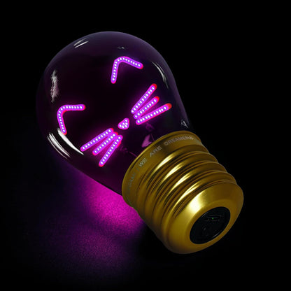 LEGAMI - Light Bulb Shaped Table Lamp, Rechargeable with USB Cable, Wireless Bulbs Fiction, Kitty Theme, 6.8 x 10.3 cm