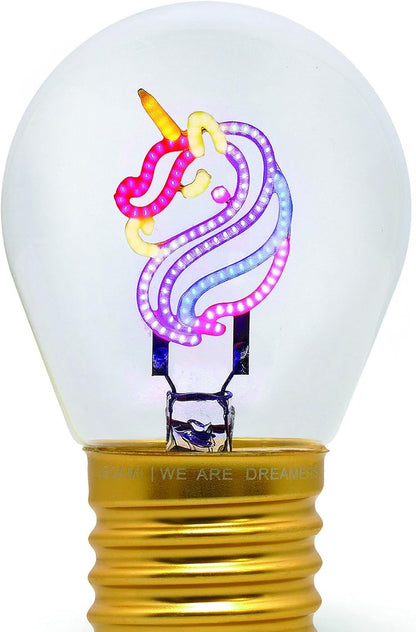 Legami - Table Lamp, Rechargeable with USB Cable, Wireless, Bulb Fiction, Unicorn Theme, 6.8 x 10.5 cm