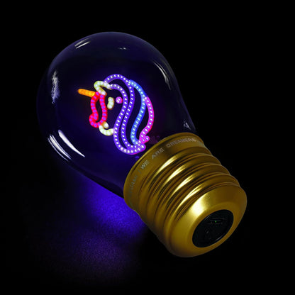 Legami - Table Lamp, Rechargeable with USB Cable, Wireless, Bulb Fiction, Unicorn Theme, 6.8 x 10.5 cm