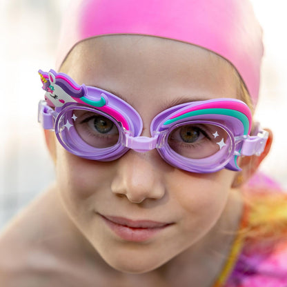 Legami - Swimming Goggles Kids Swimming Goggles Anti Fog Lenses UV Protection with Elastic Band and Adjustable Nose Bridge