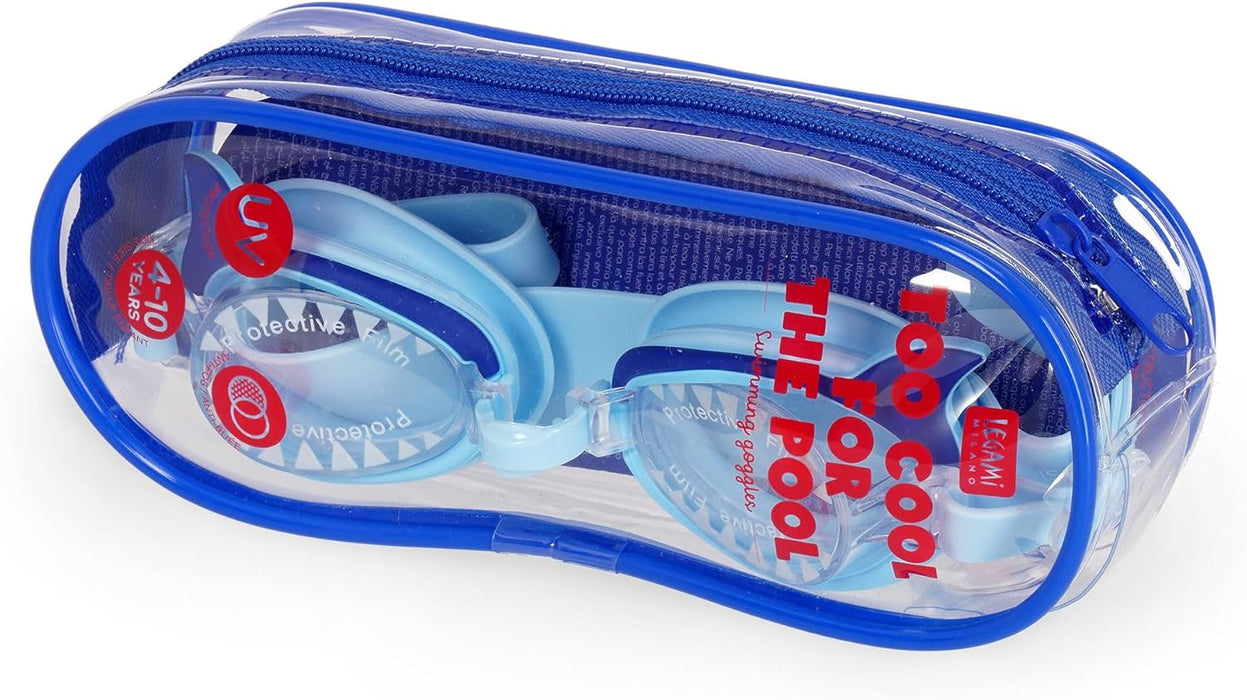 Legami - Swimming Goggles Kids Swimming Goggles Anti Fog Lenses UV Protection with Elastic Band and Adjustable Nose Bridge