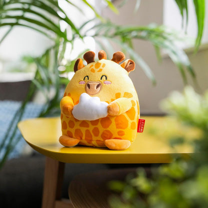 LEGAMI - Super Soft Plush Plush, Giraffe Theme, Mini Size, with Personalised ID Card, Stands Alone, 14 x 15 x 12 cm, Yellow