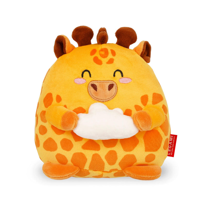 LEGAMI - Super Soft Plush Plush, Giraffe Theme, Mini Size, with Personalised ID Card, Stands Alone, 14 x 15 x 12 cm, Yellow