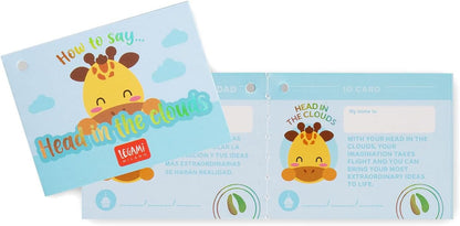 LEGAMI - Super Soft Plush Plush, Giraffe Theme, Mini Size, with Personalised ID Card, Stands Alone, 14 x 15 x 12 cm, Yellow