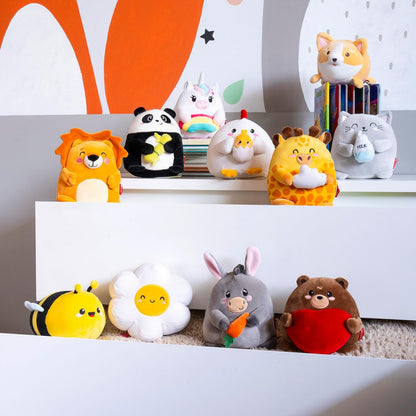 LEGAMI - Super Soft Plush Plush, Bee Theme, Mini Size, with Personalised ID Card, Stands Alone, 14 x 15 x 12 cm, Yellow