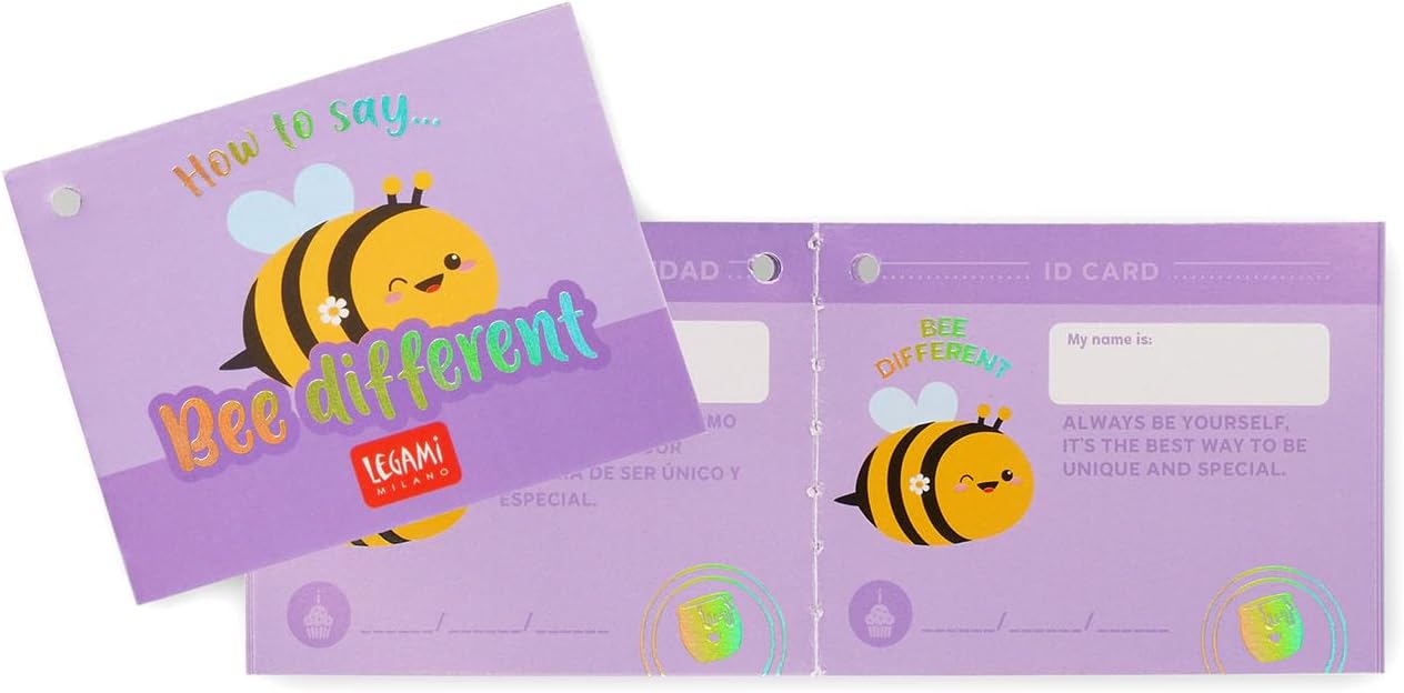 LEGAMI - Super Soft Plush Plush, Bee Theme, Mini Size, with Personalised ID Card, Stands Alone, 14 x 15 x 12 cm, Yellow