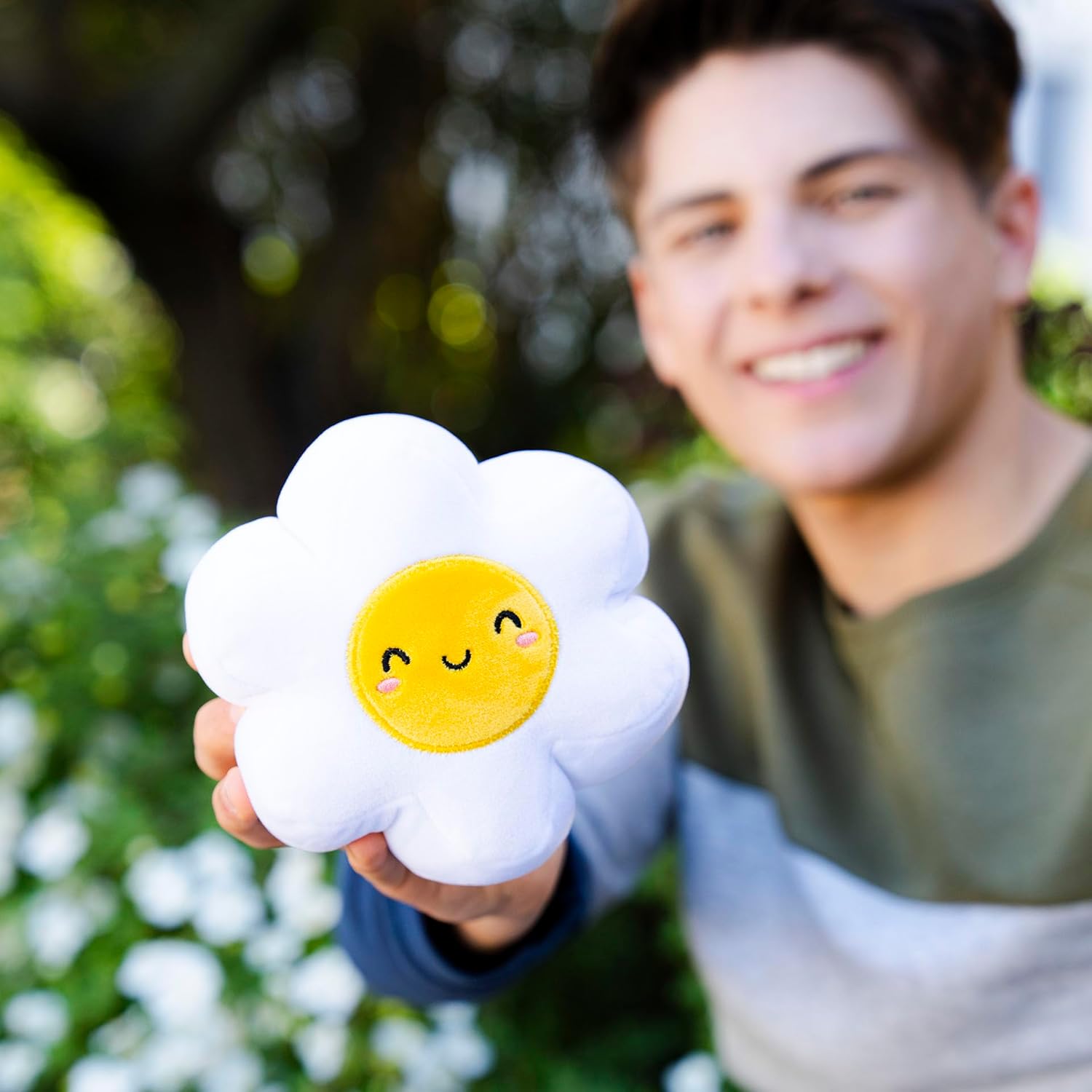LEGAMI - Super Soft Plush Plush, Daisy Theme, Mini Size, with Personalised ID Card, Stands Alone, 14 x 15 x 12 cm, White