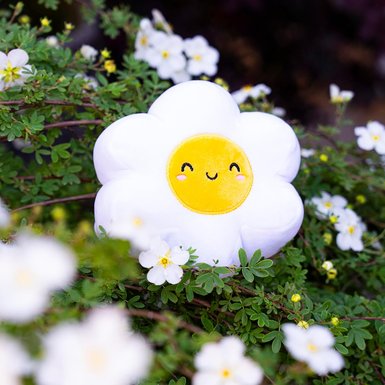 LEGAMI - Super Soft Plush Plush, Daisy Theme, Mini Size, with Personalised ID Card, Stands Alone, 14 x 15 x 12 cm, White