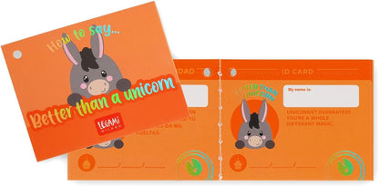 LEGAMI - Super Soft Plush Plush Donkey Theme, Mini Size, with Personalised ID Card, Stands Alone, 14 x 15 x 12 cm, Grey