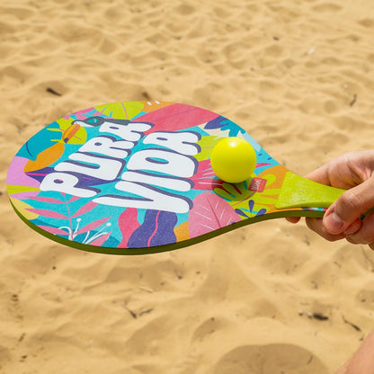 Legami - Beach Rackets, 2 Rackets and 3 Balls, Beach Rackets, Ergonomic Handle, Case Included, for Adults and Children, 23 x 38 cm